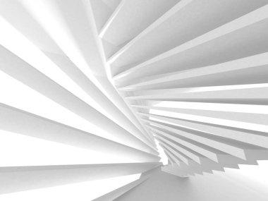 Soyut modern beyaz mimari arka planı. 3d resimleme