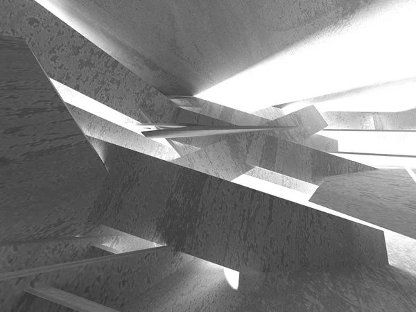 抽象的な幾何学的なコンクリート建築の背景 レンダリング図 — ストック写真