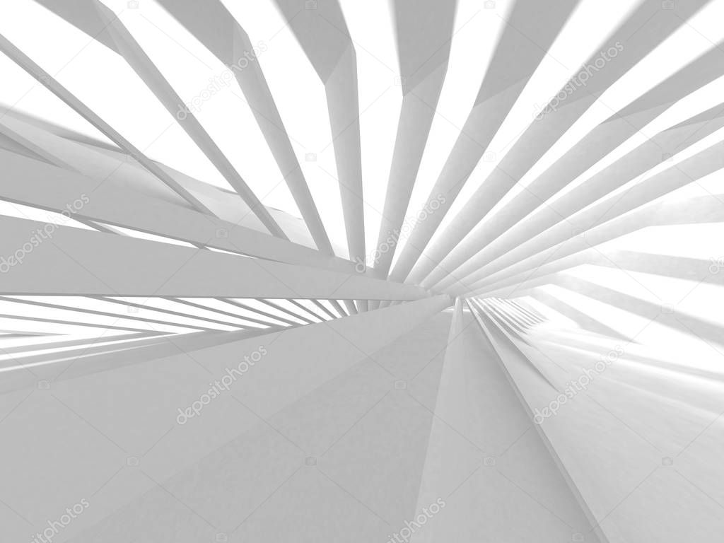 Futuristic White Architecture Design Background. 3d Render Illustration