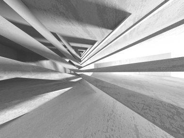 Geometrik beton mimari arka plan. 3D render illüstrasyon