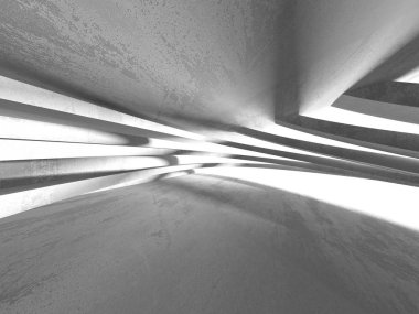 Beton mimari arka plan. Soyut boş karanlık oda. 3D render illüstrasyon