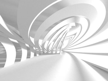 Soyut modern beyaz mimari arka planı. 3d resimleme