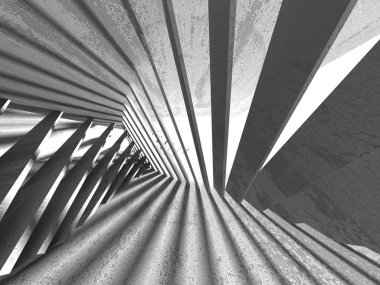 Geometrik beton mimari arka plan. 3D render illüstrasyon