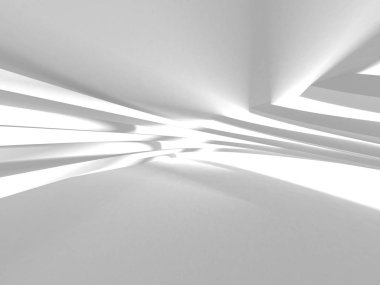 Soyut modern beyaz mimari arka planı. 3d resimleme