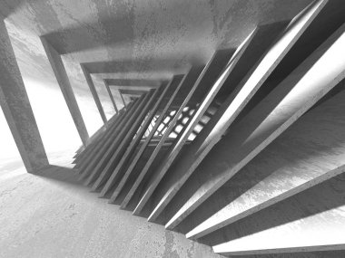 Beyaz Mimarlık inşaat Modern iç arka plan. 3D render illüstrasyon