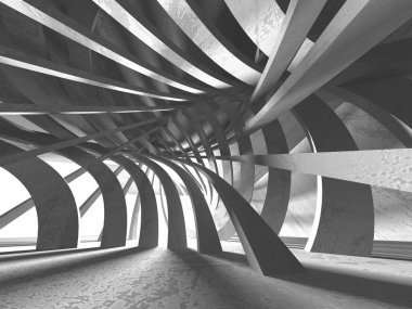 Geometrik beton mimari 3d render resimde arka plan. 