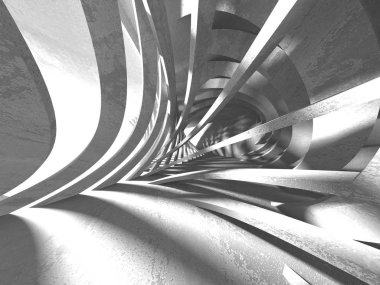 Geometrik beton mimari 3d render resimde arka plan. 