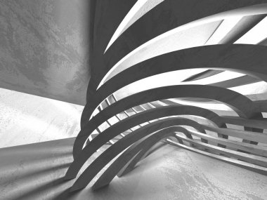 Kentsel koyu beton boş oda modern mimari tasarım 3d render illüstrasyon dokulu arka plan. 