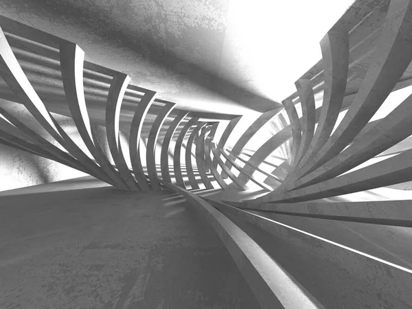 抽象的な幾何学的なコンクリート建築 レンダリング イラスト背景 — ストック写真