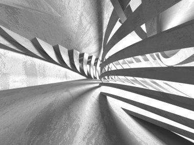  Soyut boş karanlık oda beton mimari 3d render resimde arka plan.