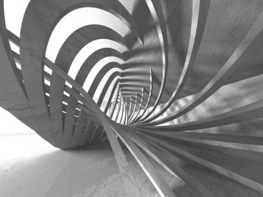 Beton mimari arka plan. Soyut boş karanlık oda. 3D render illüstrasyon