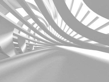 Soyut modern beyaz mimari arka planı. 3d resimleme