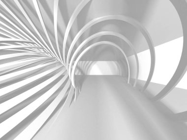 Soyut modern beyaz mimari arka planı. 3d resimleme