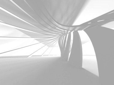 Soyut modern beyaz mimari arka planı. 3d resimleme