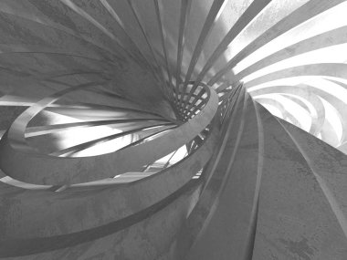 Karanlık Bodrum boş odası iç. Beton duvarlar. Mimari arka plan. 3D render illüstrasyon