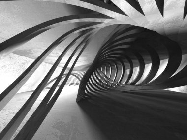 Geometrik beton mimari arka plan. 3D render illüstrasyon