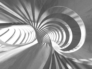 Karanlık beton boş oda. Modern mimari tasarım. Kentsel dokulu arka plan. 3D render illüstrasyon