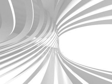 Soyut modern beyaz mimari arka planı. 3d resimleme