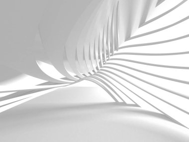 Soyut modern beyaz mimari arka planı. 3d resimleme