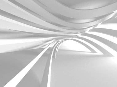 Soyut modern beyaz mimari arka planı. 3d resimleme