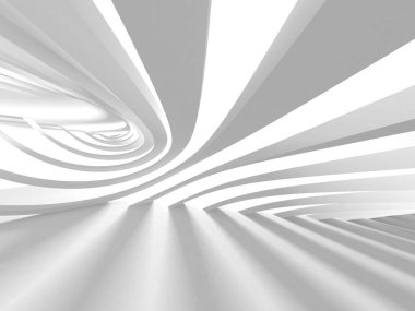 Beyaz Mimarlık inşaat Modern iç arka plan. 3D render illüstrasyon