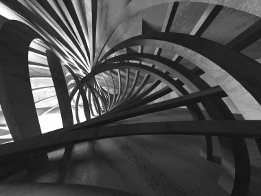 Beyaz Mimarlık inşaat Modern iç arka plan. 3D render illüstrasyon