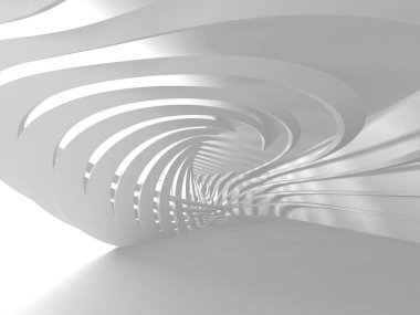 Soyut modern beyaz mimari arka planı. 3d resimleme
