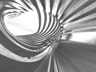 Geometrik beton mimari arka plan. 3D render illüstrasyon