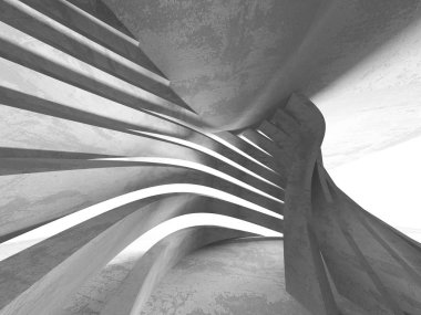 Karanlık Bodrum boş odası iç. Beton duvarlar. Mimari arka plan