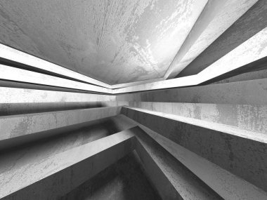 Karanlık Bodrum boş odası iç. Beton duvarlar. Mimari arka plan