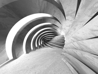 Karanlık Bodrum boş odası iç. Beton duvarlar. Mimari arka plan