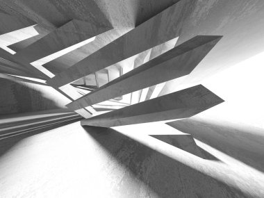 Beton mimari arka plan. Soyut boş karanlık oda