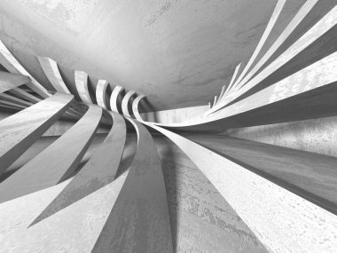 Beton mimari arka plan. Soyut boş karanlık oda