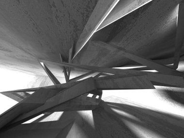 Beton mimari arka plan. Soyut boş karanlık oda