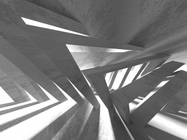 Beton mimari arka plan. Soyut boş karanlık oda