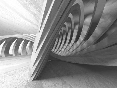 Karanlık beton boş oda. Modern mimari tasarım. Kentsel dokulu arka plan