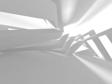 Fütüristik beyaz mimari tasarım arka plan