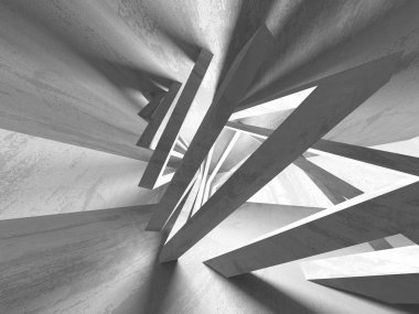 Geometrik beton mimari arka plan. 3D render illüstrasyon