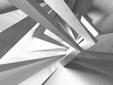 Geometrik beton mimari arka plan. 3D render illüstrasyon