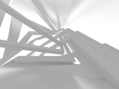 Soyut modern beyaz mimari arka planı. 3d resimleme