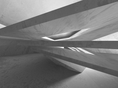 Beton mimari arka plan. Soyut boş karanlık oda. 3D render illüstrasyon
