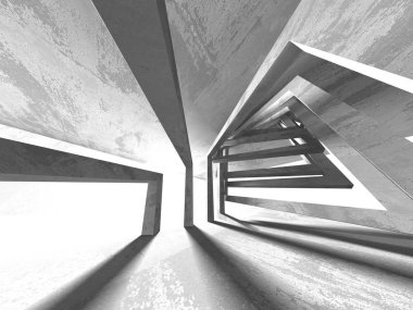 Geometrik beton mimari arka plan. 3D render illüstrasyon