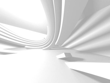 Soyut modern beyaz mimari arka planı. 3d resimleme