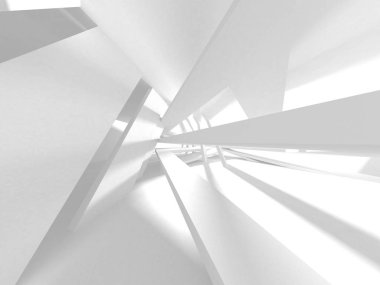 Soyut modern beyaz mimari arka planı. 3d resimleme