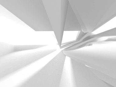 Soyut modern beyaz mimari arka planı. 3d resimleme