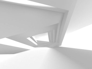 Soyut modern beyaz mimari arka planı. 3d resimleme