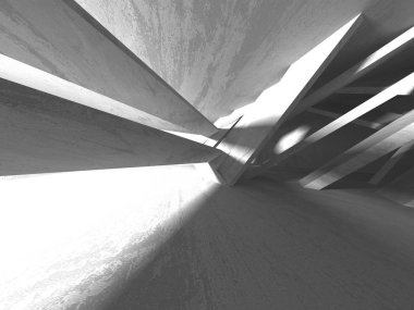 Geometrik beton mimari arka plan. 3D render illüstrasyon