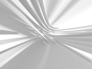 Beyaz Mimarlık inşaat Modern iç arka plan. 3D render illüstrasyon