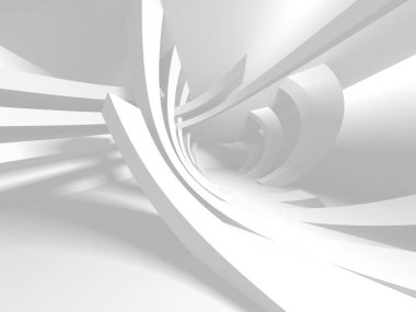 Beyaz Mimarlık inşaat Modern iç arka plan. 3D render illüstrasyon