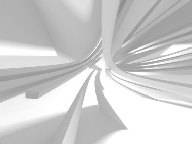 Soyut modern beyaz mimari arka planı. 3d resimleme
